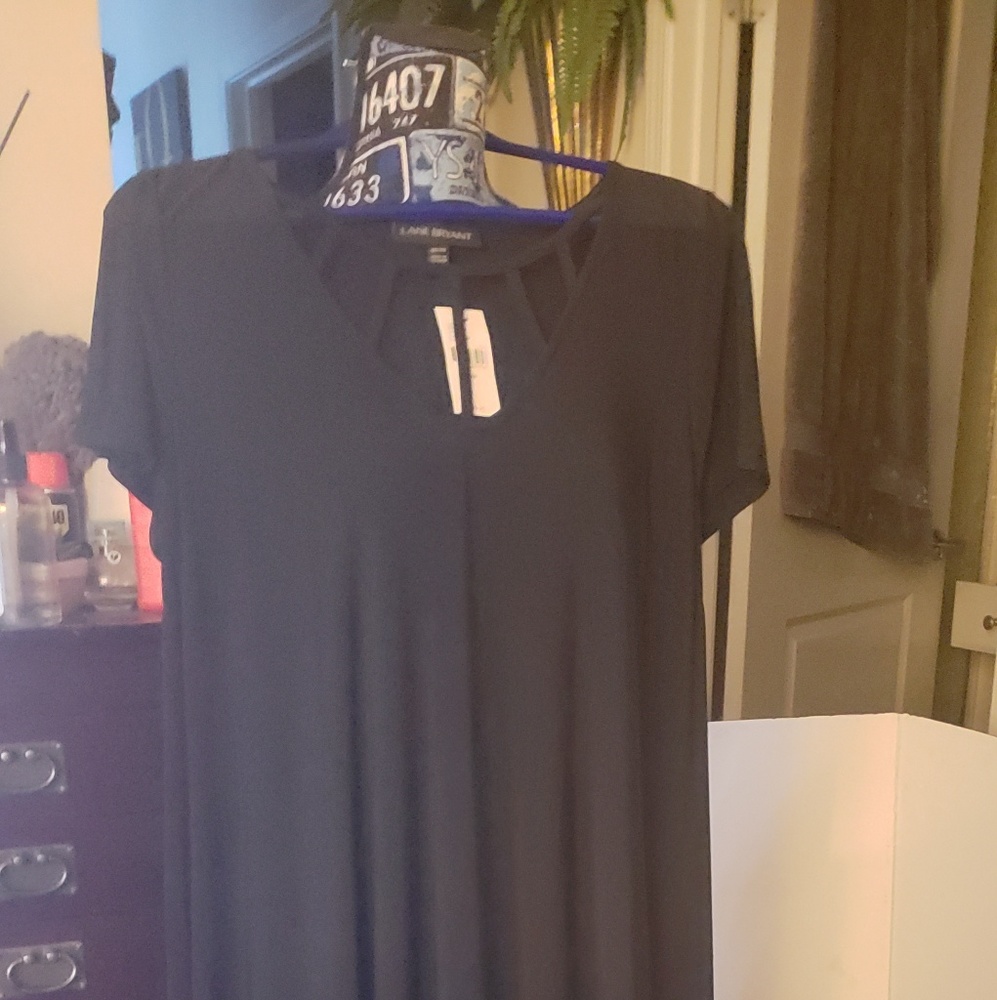 Long flowing high/low stretchy knit dress